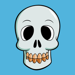 Hand-drawn skull cartoon vector illustration