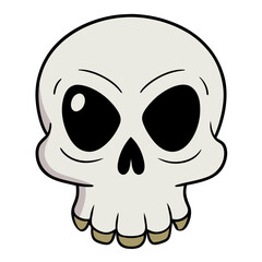 Hand-drawn skull cartoon vector illustration