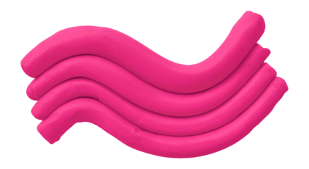 Pink plasticine isolated on transparent background.