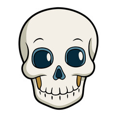 Hand-drawn skull cartoon vector illustration