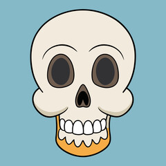 Hand-drawn skull cartoon vector illustration