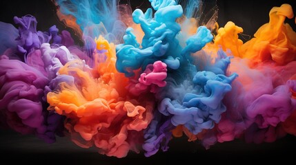 Obraz premium vibrant powder colors flying in the air, creating a dynamic and joyful scene