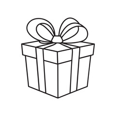 Obraz premium gift box line art on white background