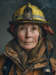 Fototapeta premium Retrato de mujer bombero
