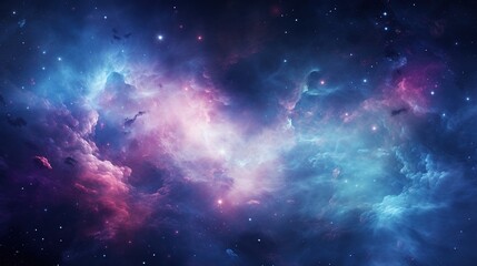 Obraz premium Blue Azure Pink Purple Magenta Nebula Space Abstract Wallpaper, Atmospheric Ambience 