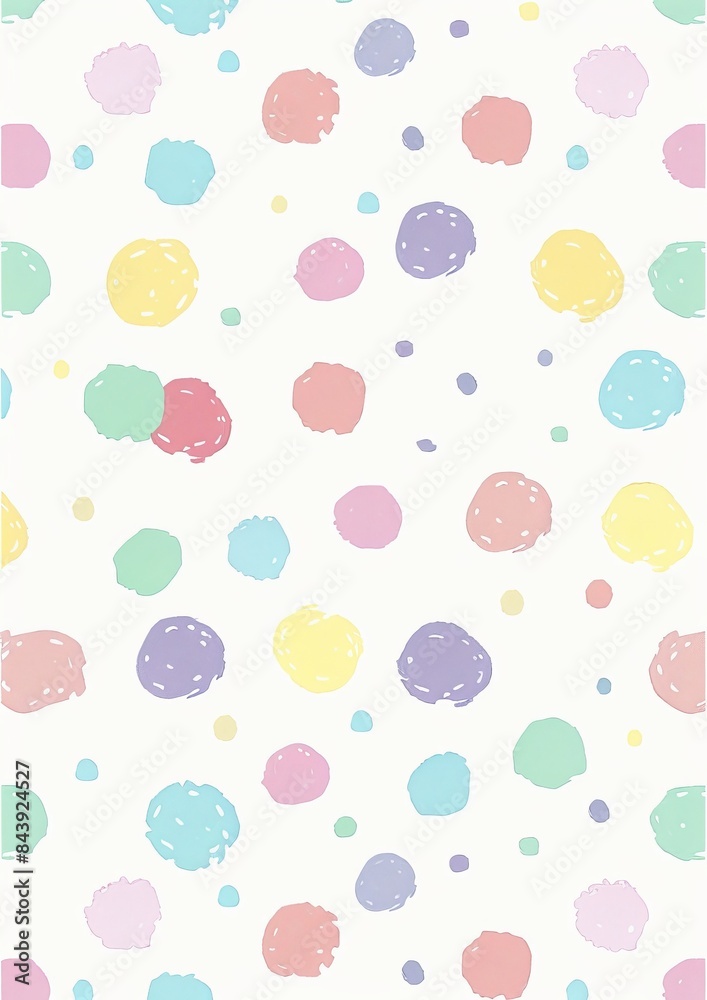 Wall mural Vibrant Polka Dot Pattern for Cute Designs Generative AI