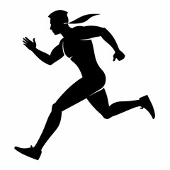 Vector silhouette of an athletic man running