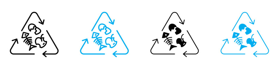Organic Waste Icon for Recycling Programs, Composting, and Environmental Awareness Illustrations