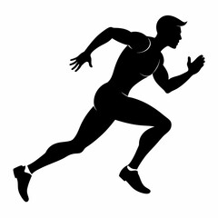 Vector silhouette of an athletic man running