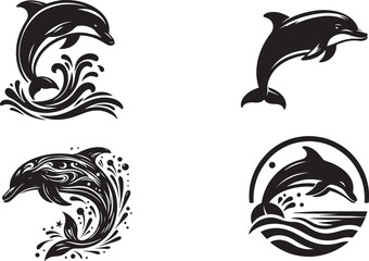 Dolphin silhouettes Vector Design