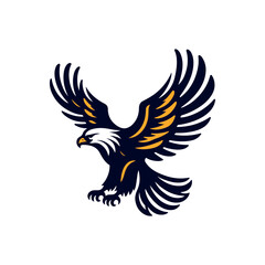 Eagle Silhouette Clip art isolated vector illustration on a white background