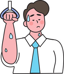 Man dealing with heat wave