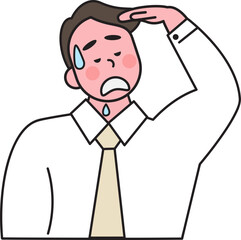 Man dealing with heat wave