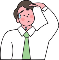 Man dealing with heat wave