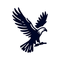 Eagle Silhouette Clip art isolated vector illustration on a white background