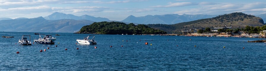 Panoramic image of Ksamili Beach, Southern Albania