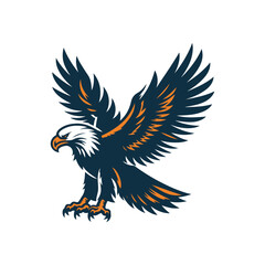 Fototapeta premium Eagle Silhouette Clip art isolated vector illustration on a white background