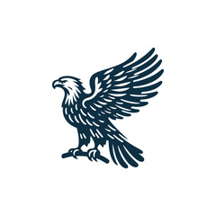 Eagle Silhouette Clip art isolated vector illustration on a white background