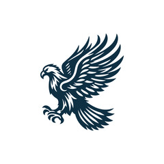 Eagle Silhouette Clip art isolated vector illustration on a white background