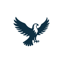 Fototapeta premium Eagle Silhouette Clip art isolated vector illustration on a white background
