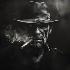 portrait of a person with a cigar