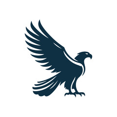Eagle Silhouette Clip art isolated vector illustration on a white background