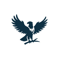 Eagle Silhouette Clip art isolated vector illustration on a white background