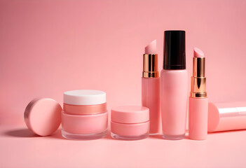 Pink cosmetic makeup kit