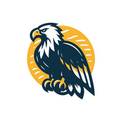 Eagle Silhouette Clip art isolated vector illustration on a white background