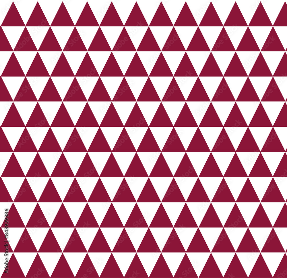 Poster striking background made up of triangles in the colors of Qatar's flag, maroon and white. This unique and vibrant design creates a dynamic visual effect perfect for any project celebrating Qatari cult