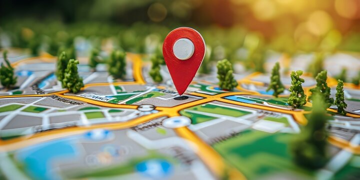 Optimize business location on Google Maps for local search engine visibility. Concept Google Maps Optimization, Local Search Visibility, Business Location Strategy