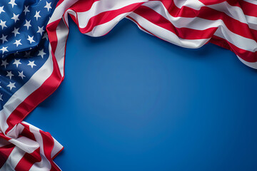 4th july american independence day flyer template with wave flag background and. poster, banner, greeting card. Generative AI