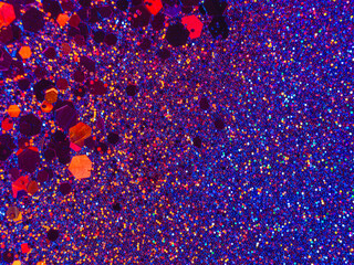 Macro dust of metallic pigment sparkling