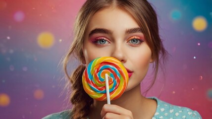 woman and lollipop