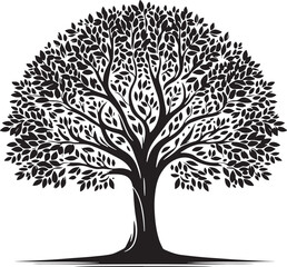 Minimalist Tree Silhouette Illustration Design