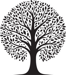 Fototapeta premium Minimalist Tree Silhouette Illustration Design