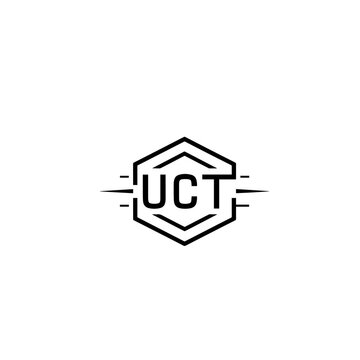 Uct monogram logo , home, house, icon, button, symbol, sign, building, estate, business, real, illustration, design, vector, web, internet, architecture, roof, window, residential, property, 3d, logo,