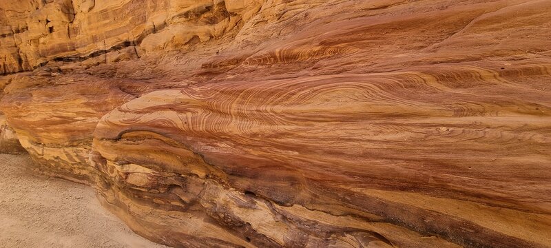 Marveling of Limestone in the colored canyon in taba