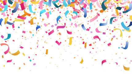 Festive confetti celebration background with copy space