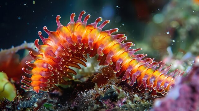 Bearded fireworm a marine bristleworm classified as Hermodice carunculata within the Amphinomidae family