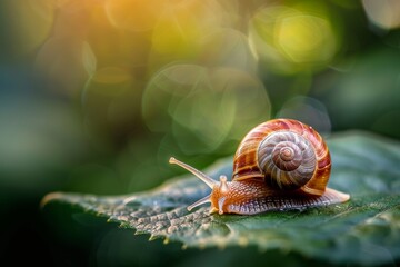 Garden Snail on a Leaf