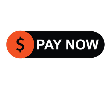 pay now button on white background. pay now button sign