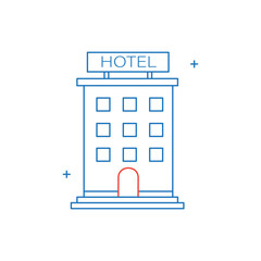 Fototapeta premium Hospitality and Hotel, Accommodation, Hotel Stay, Hotel Booking, Hotel Room, Lodging, Hotel Services Vector Illustration Icon Design