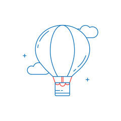 Obraz premium Hot Air Balloon, Balloon Ride, Air Adventure, Hot Air Ballooning, Scenic Flight, Balloon Festival, Sky Travel Vector Icon Design