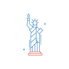 Statue of Liberty, New York Landmark, Liberty Island, American Symbol, National Monument Vector icon Design