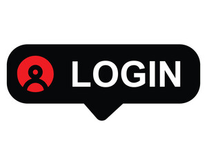 login button on white background. login button sign