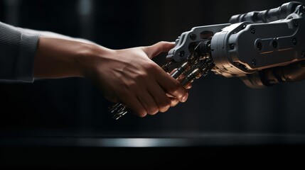 A close-up shot of a robotic arm's delicate gripper gently placing a tiny component into place, highlighting the precision of human-machine collaboration.