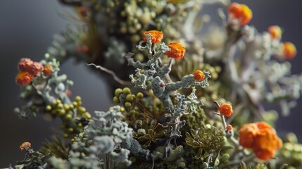 Close up view of Cladonia Lichen
