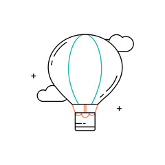 Naklejka premium Hot Air Balloon, Balloon Ride, Air Adventure, Hot Air Ballooning, Scenic Flight, Balloon Festival, Sky Travel Vector Icon Design