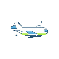 Aeroplane, Air Travel, Commercial Flight, Aviation Icons, Airplane Journey, Flight Icons, Airline Travel, Passenger Plane, Flight Route, Aircraft Vector Illustration Icon Design